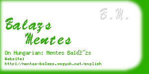 balazs mentes business card